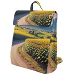 Sunflowers Flowers Nature Flap Top Backpack