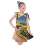 Sunflowers Flowers Nature Kids  Tie Up Tunic Dress