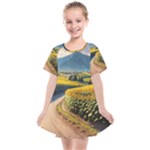 Sunflowers Flowers Nature Kids  Smock Dress