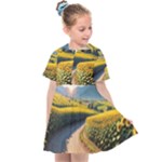 Sunflowers Flowers Nature Kids  Sailor Dress