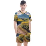 Sunflowers Flowers Nature Men s Mesh T-Shirt and Shorts Set