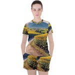 Sunflowers Flowers Nature Women s T-Shirt and Shorts Set