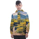 Sunflowers Flowers Nature Men s Front Pocket Pullover Windbreaker