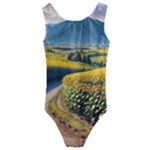 Sunflowers Flowers Nature Kids  Cut-Out Back One Piece Swimsuit