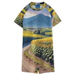 Sunflowers Flowers Nature Kids  Boyleg Half Suit Swimwear