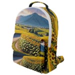 Sunflowers Flowers Nature Flap Pocket Backpack (Small)
