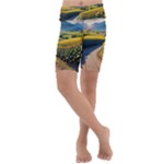 Sunflowers Flowers Nature Kids  Lightweight Velour Cropped Yoga Leggings