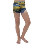 Sunflowers Flowers Nature Kids  Lightweight Velour Yoga Shorts