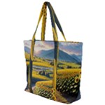 Sunflowers Flowers Nature Zip Up Canvas Bag