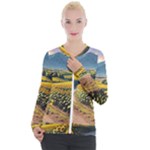 Sunflowers Flowers Nature Casual Zip Up Jacket