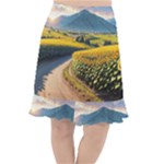 Sunflowers Flowers Nature Fishtail Chiffon Skirt
