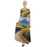 Sunflowers Flowers Nature Half Sleeves Maxi Dress