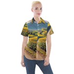 Sunflowers Flowers Nature Women s Short Sleeve Pocket Shirt
