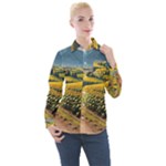 Sunflowers Flowers Nature Women s Long Sleeve Pocket Shirt