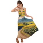 Sunflowers Flowers Nature Backless Maxi Beach Dress
