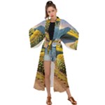 Sunflowers Flowers Nature Maxi Kimono
