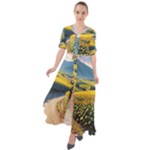 Sunflowers Flowers Nature Waist Tie Boho Maxi Dress