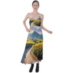 Sunflowers Flowers Nature Tie Back Maxi Dress