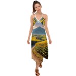 Sunflowers Flowers Nature Halter Tie Back Dress 
