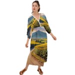 Sunflowers Flowers Nature Grecian Style  Maxi Dress