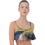 Sunflowers Flowers Nature Frill Bikini Top