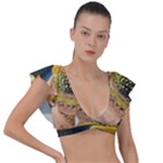 Sunflowers Flowers Nature Plunge Frill Sleeve Bikini Top