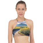 Sunflowers Flowers Nature Halter Bikini Top