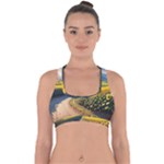 Sunflowers Flowers Nature Cross Back Hipster Bikini Top 