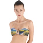 Sunflowers Flowers Nature Twist Bandeau Bikini Top