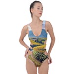 Sunflowers Flowers Nature Side Cut Out Swimsuit