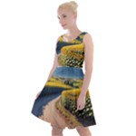 Sunflowers Flowers Nature Knee Length Skater Dress