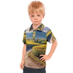 Sunflowers Flowers Nature Kids  Polo T-Shirt
