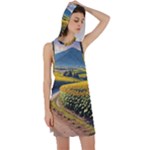 Sunflowers Flowers Nature Racer Back Hoodie Dress