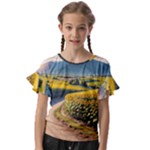 Sunflowers Flowers Nature Kids  Cut Out Flutter Sleeves