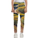 Sunflowers Flowers Nature Kids  Skirted Pants