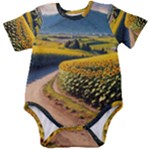 Sunflowers Flowers Nature Baby Short Sleeve Bodysuit