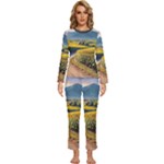 Sunflowers Flowers Nature Womens  Long Sleeve Lightweight Pajamas Set
