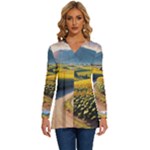 Sunflowers Flowers Nature Long Sleeve Drawstring Hooded Top