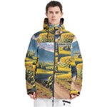 Sunflowers Flowers Nature Men s Multi Pockets Zip Ski and Snowboard Waterproof Breathable Jacket