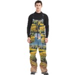 Sunflowers Flowers Nature Men s Front Zip Ski And Snowboard Bib Pants