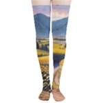 Sunflowers Flowers Nature Thigh High Stockings