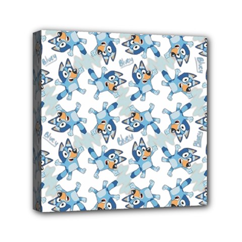 Bluey, Bluey merch, Bluey pattern, Bluey Bluey, bingo, Bluey design, bluey dog Mini Canvas 6  x 6  (Stretched) from ArtsNow.com