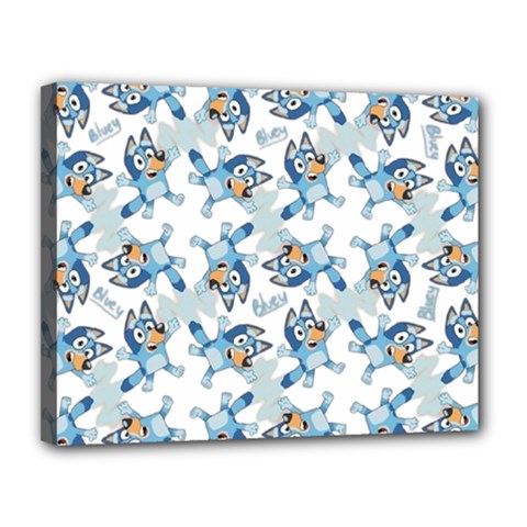 Bluey, Bluey merch, Bluey pattern, Bluey Bluey, bingo, Bluey design, bluey dog Canvas 14  x 11  (Stretched) from ArtsNow.com