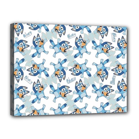 Bluey, Bluey merch, Bluey pattern, Bluey Bluey, bingo, Bluey design, bluey dog Canvas 16  x 12  (Stretched) from ArtsNow.com