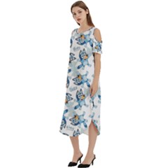 Cold Shoulder Loose Fit Dress With Pockets 