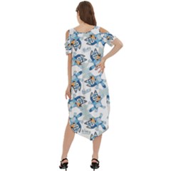 Cold Shoulder Loose Fit Dress With Pockets 