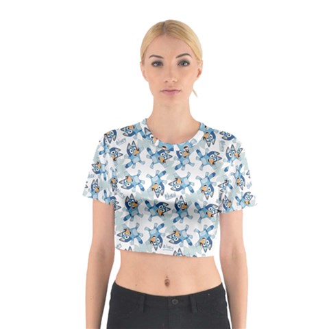 Bluey, Bluey merch, Bluey pattern, Bluey Bluey, bingo, Bluey design, bluey dog Cotton Crop Top from ArtsNow.com