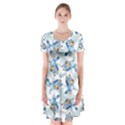 Short Sleeve V-neck Flare Dress 