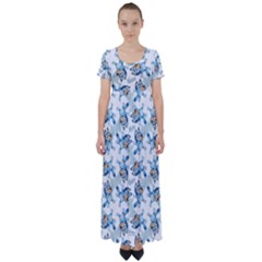 High Waist Short Sleeve Maxi Dress 