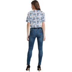 Women s Round Neck Short Sleeve Crop Top 